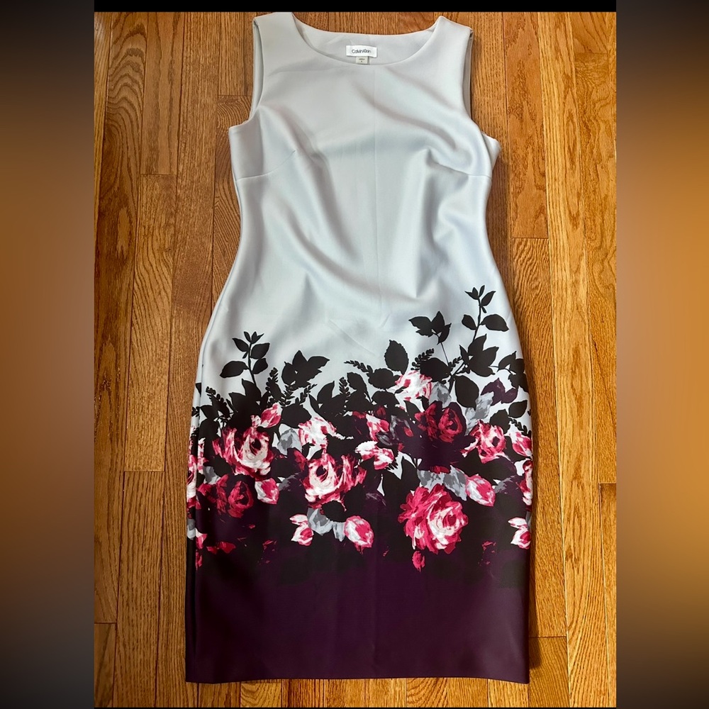 Calvin Klein White and Pink Floral Dress